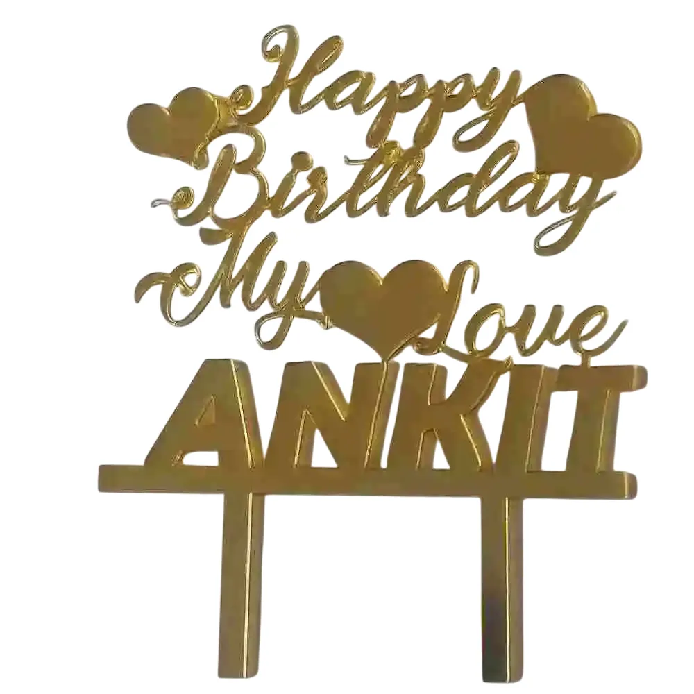 Happy Birthday My Love Name Cake Topper